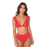 High Waist Ruffle Polka Babe