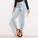 Bleach Wash Ripped Jeans