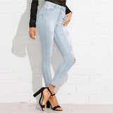 Bleach Wash Ripped Jeans
