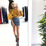 Puff Linen Crop Top