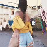 Puff Linen Crop Top
